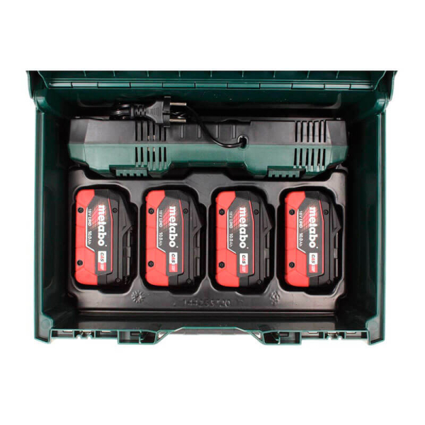 Базовый комплект Metabo 4xLiHD 10 Ah, ASC 145 Duo в MetaBox 145