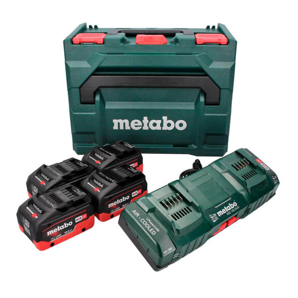 Базовый комплект Metabo 4xLiHD 10 Ah, ASC 145 Duo в MetaBox 145