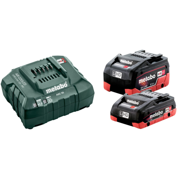 Базовый комплект Metabo LiHD 18V 1х4.0 Ah, 1х5.5 Ah, ASC 55