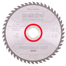 Пильный диск Metabo HW/CT, 190x2,2х30 мм, 48 WZ 15°
