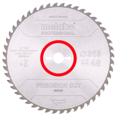 Пильный диск Metabo HW/CT, 315x2,8х30 мм, 48 WZ 15°