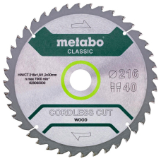 Пиляльний диск Metabo HW/CT, 216x1,8х30 мм, 40 WZ 5°