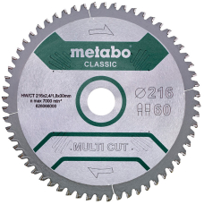 Пильный диск Metabo Multi Cut Classic HW/CT, 216x2,4х30 мм, 60 FZ/TZ 5°