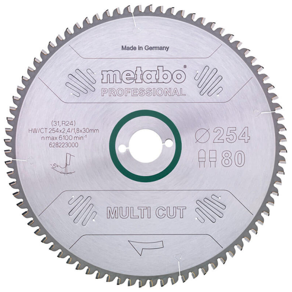 Пильный диск Metabo HW/CT, 254x2,4х30 мм, 80 FZ/TZ 5°