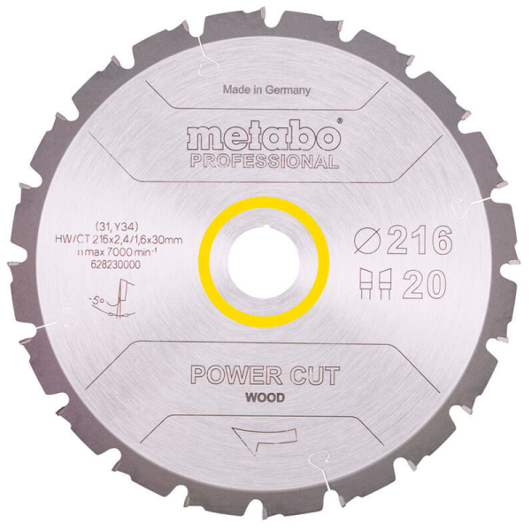 Пильный диск Metabo HW/CT, 216x2,4х30 мм, 20 WZ 5°