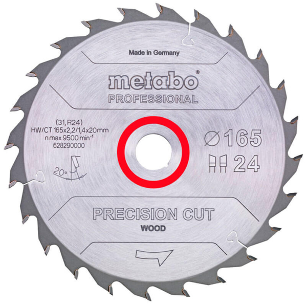 Пильный диск Metabo HW/CT, 160x2,2х20 мм, 24 WZ 20°