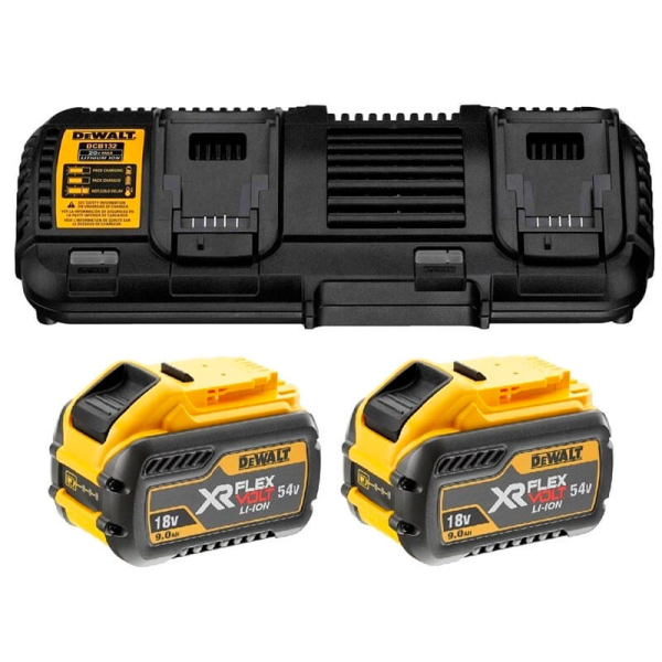 Зарядное устройство DeWALT DCB132X2, 1x18V 9.0 Ah, 1x54V 3.0 Ah