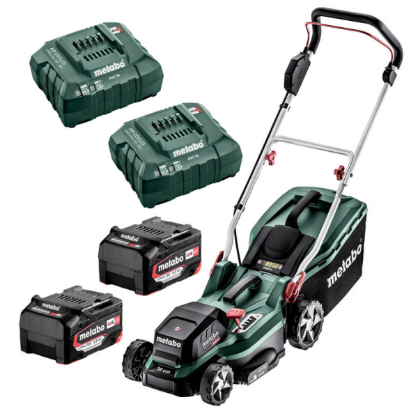 Акумуляторна газонокосарка Metabo RM 36-18 LTX BL 36, 2x5.2Ah, 2xASC 55