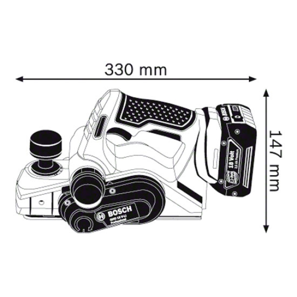 Рубанок аккумуляторный Bosch GHO 18 V-LI Professional Solo, каркас, в L-BOXX 238