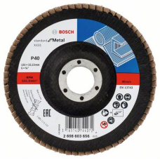 Лепестковый шлифкруг Bosch Standard for Metal, 125×22,23 мм, К40