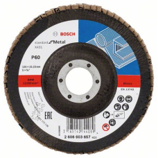 Лепестковый шлифкруг Bosch Standard for Metal, 125×22,23 мм, К60