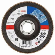 Лепестковый шлифкруг Bosch Standard for Metal, 125×22,23 мм, К80