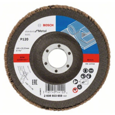 Лепестковый шлифкруг Bosch Standard for Metal, 125×22,23 мм, К120