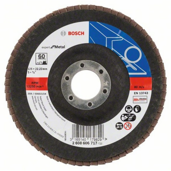 Лепестковый шлифкруг Expert for Metal, 125×22,23 мм, К60