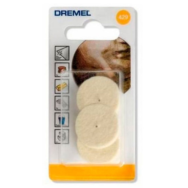 Войлочные полировальные круги Dremel 26 мм (429), 3 шт