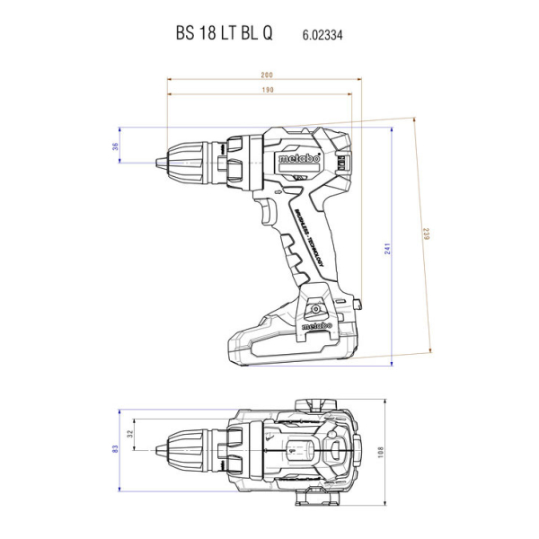Аккумуляторный шуруповерт Metabo BS 18 LT BL Q, каркас, в MetaBox