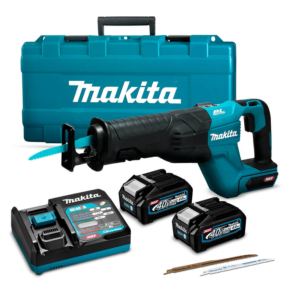 Акумуляторна ножівка Makita XGT 40 V MAX JR001GM201, 2x4.0Ah, з/п